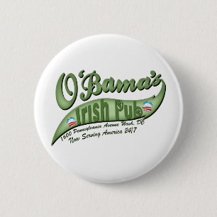 Badge Rond 5 Cm Le pub irlandais d'O'bama