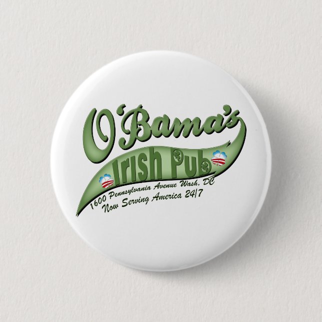 Badge Rond 5 Cm Le pub irlandais d'O'bama (Devant)
