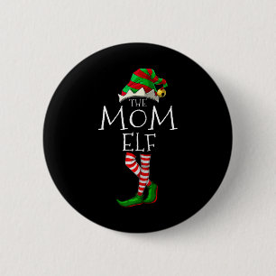Badge Rond 5 Cm Le Pyjama de la famille maman Elf Fun Christmas Ma