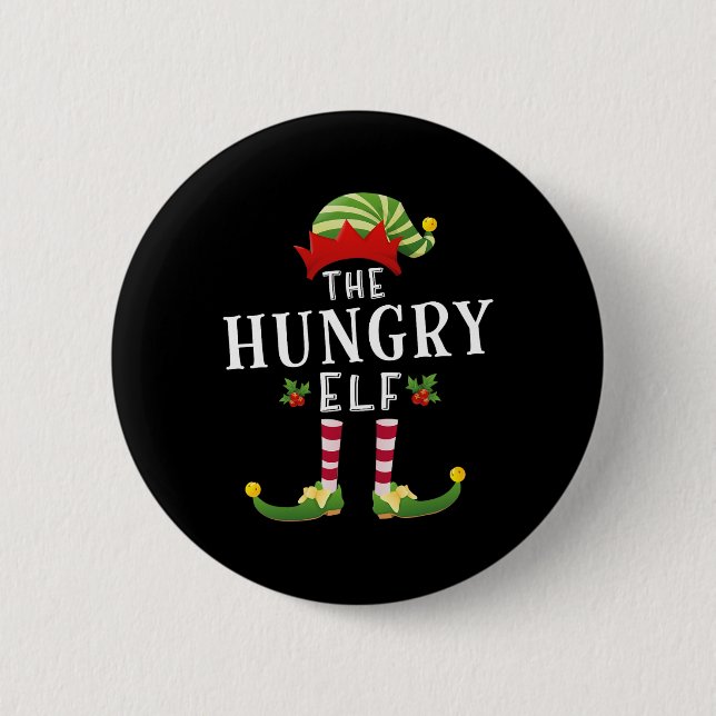Badge Rond 5 Cm Le pyjama de Noël des elfes affamés (Devant)