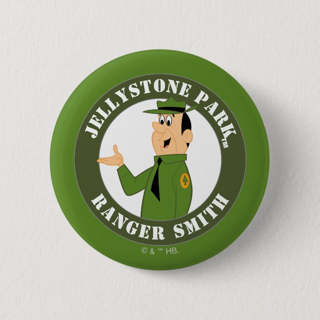 Badge Rond 5 Cm Le Ranger Smith Portrait de Jellystone (Devant)