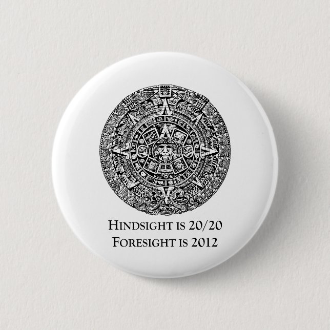 Badge Rond 5 Cm Le recul est 20/20 Prévision est 2012 (Devant)