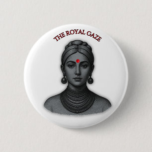 Badge Rond 5 Cm Le Regard Royal - Ligne de la Reine Indienne