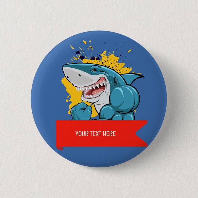 BADGE ROND 5 CM LE REQUIN  (Devant)