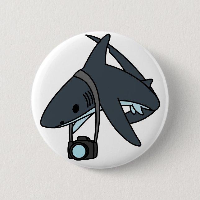 Badge Rond 5 Cm Le requin en acier (Devant)