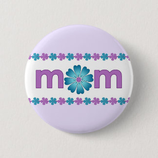 Badge Rond 5 Cm Le ressort pourpre du jour de mère fleurit le
