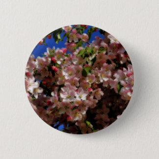 Badge Rond 5 Cm Le ressort rose se développe Pin de fleur