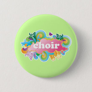 Badge Rond 5 Cm Le rétro choeur coloré conçoivent le cadeau