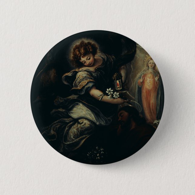 Badge Rond 5 Cm Le rêve de saint Joseph (Devant)