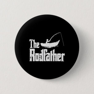 Badge Rond 5 Cm Le Rodfather Fun Fishing Fête des Pères Film Pun P
