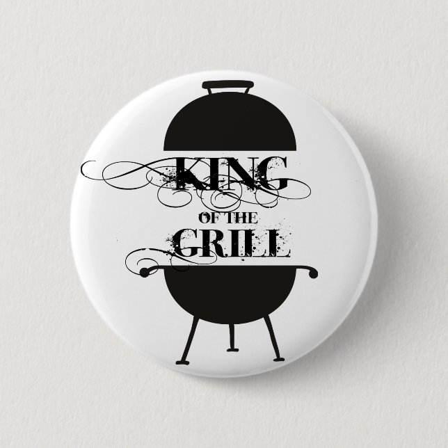 Badge Rond 5 Cm Le Roi Du Grill (Devant)