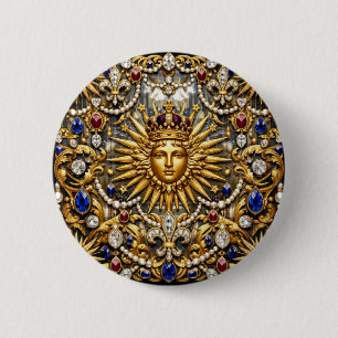 Badge Rond 5 Cm Le Roi Soleil Versailles français orné