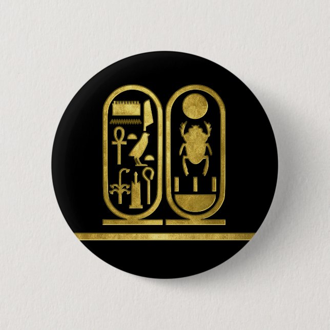 Badge Rond 5 Cm Le Roi Tut Cartouche (Devant)