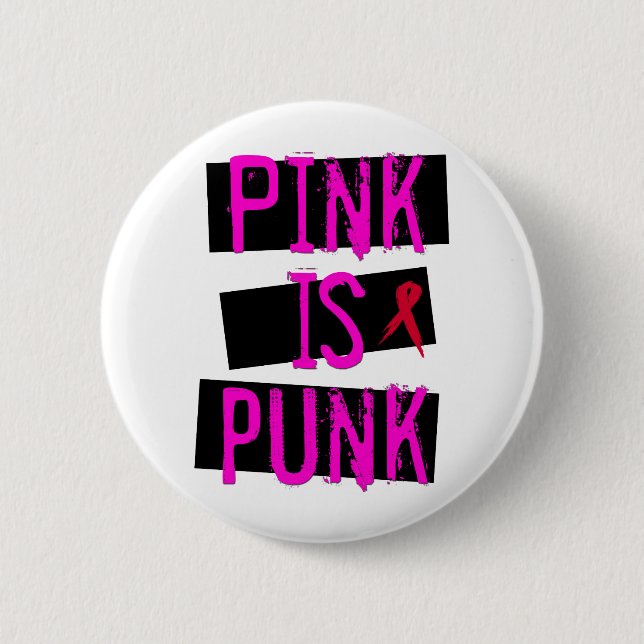 Badge Rond 5 Cm Le rose est bouton punk (Devant)