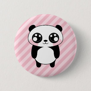 Badge Rond 5 Cm Le rose mignon d'ours panda barre l'arrière - pla