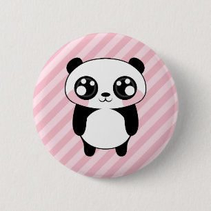 Badge Rond 5 Cm Le rose mignon d'ours panda barre l'arrière - plan