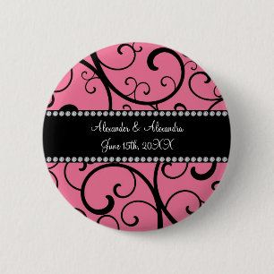 Badge Rond 5 Cm le rose tourbillonne des faveurs de mariage