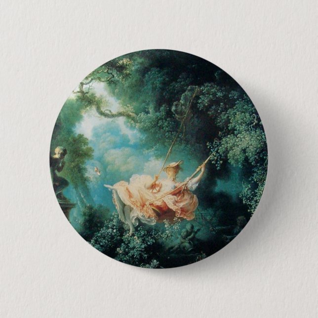 Badge Rond 5 Cm LE rose vert SWING (Devant)