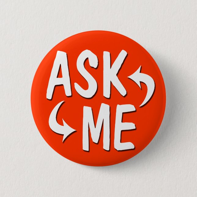 Badge Rond 5 Cm Le rouge/orange me demandent de me (Devant)