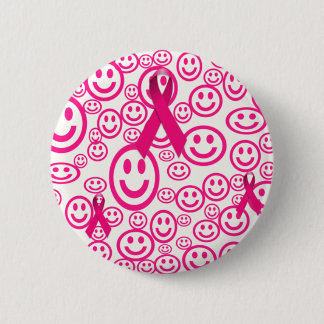 Badge Rond 5 Cm Le Ruban Rose Sourit Qui Aide