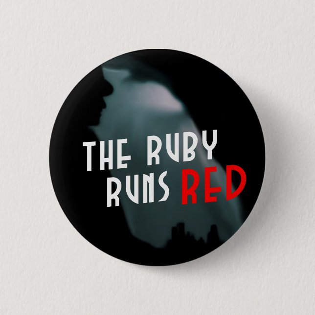 Badge Rond 5 Cm Le rubis court le bouton rouge - audacieux (Devant)
