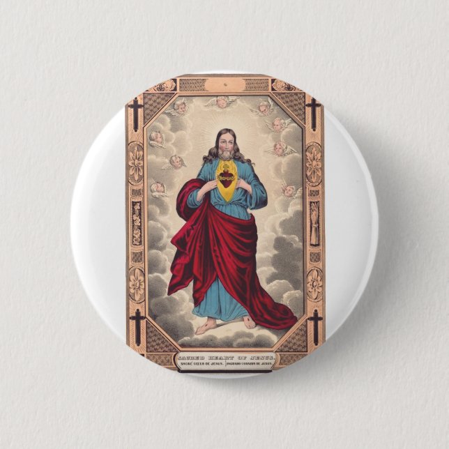 Badge Rond 5 Cm Le Sacré-Cœur de Jésus (Devant)