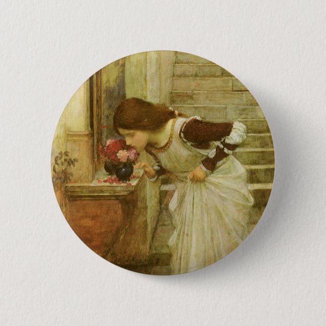 Badge Rond 5 Cm Le Sanctuaire de John William Waterhouse (Devant)