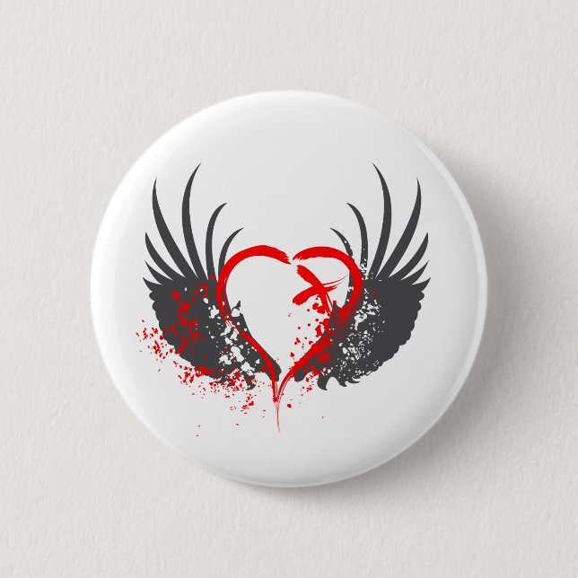 Badge Rond 5 Cm Le sang s'envole - Emo, roche, goth, alternative, (Devant)