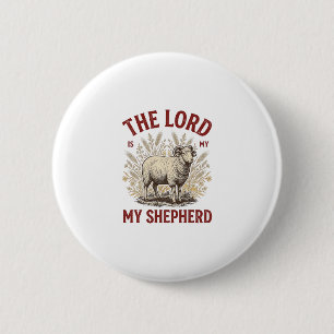 Badge Rond 5 Cm Le Seigneur est mon berger conception de chemise v