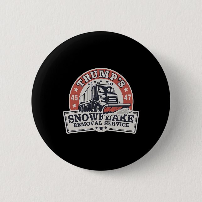 Badge Rond 5 Cm Le service de suppression des flocs de neige de Tr (Devant)
