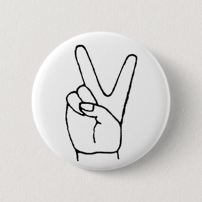Badge Rond 5 Cm le signe de paix paresseux (Devant)