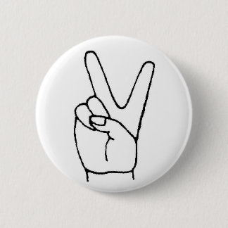 Badge Rond 5 Cm le signe de paix paresseux