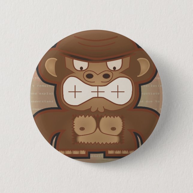 Badge Rond 5 Cm Le singe fâché d'âne - amorti (Devant)