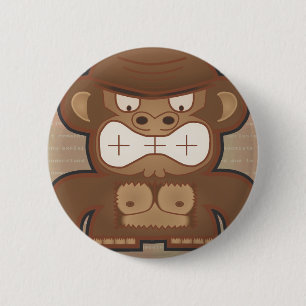 Badge Rond 5 Cm Le singe fâché d'âne - amorti