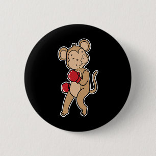Badge Rond 5 Cm Le singe fait la boxe