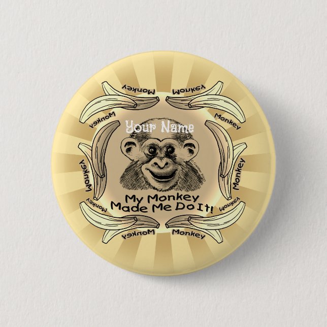Badge Rond 5 Cm Le singe m'a fait le faire  (Devant)