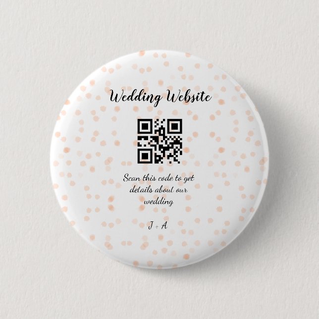 Badge Rond 5 Cm Le site web mariage scanner code QR pour les détai (Devant)