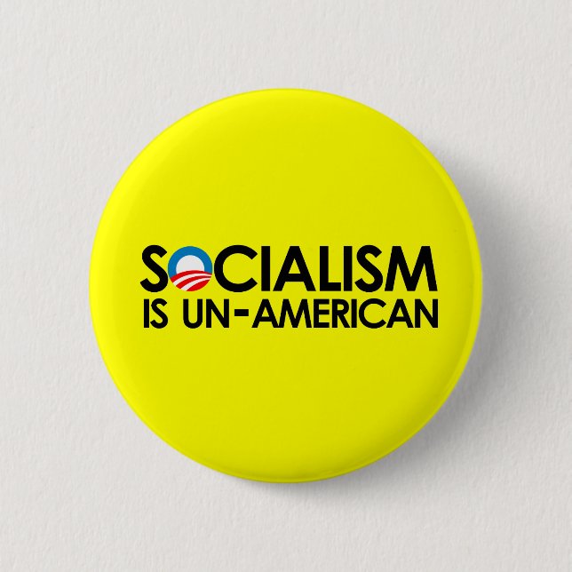 Badge Rond 5 Cm Le socialisme est peu américain (Devant)