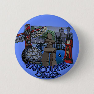 Badge Rond 5 Cm Le souvenir de Vancouver Canada boutonne l'art de