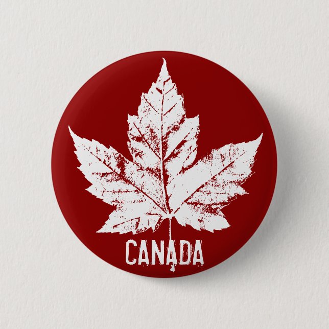 Badge Rond 5 Cm Le souvenir du Canada boutonne le Pin de feuille (Devant)