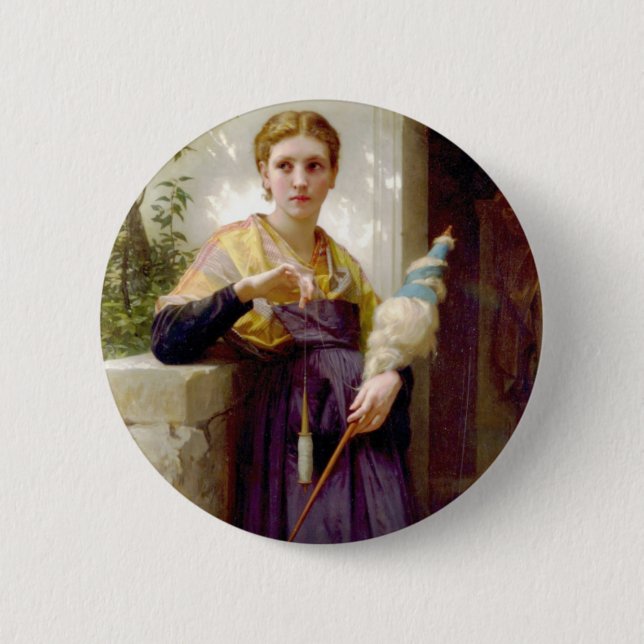 Badge Rond 5 Cm Le Spinner, William-Adolphe Bouguereau (Devant)