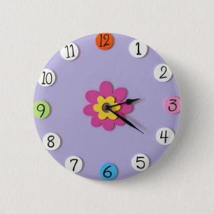 Badge Rond 5 Cm Le style mignon d'horloge badine des boutons -