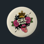 Badge Rond 5 Cm Le style tatouage Girl Power<br><div class="desc">Ce design est doté d'un style tatouage avec le thème Girl Power.</div>