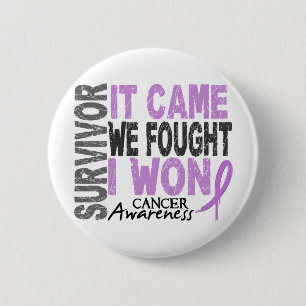 Badge Rond 5 Cm Le survivant de Cancer qu'il est venu nous m'a