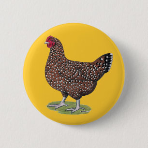 Badge Rond 5 Cm Le Sussex : Poule tachetée