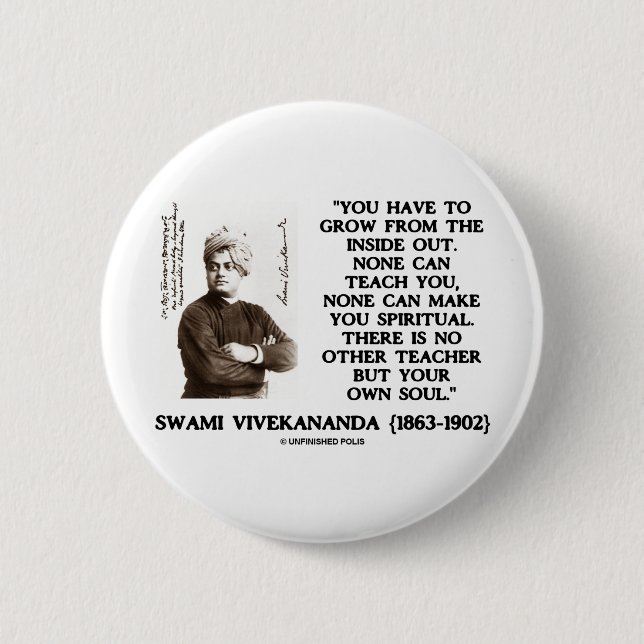 Badge Rond 5 Cm Le Swami Vivekananda grandit de l'intérieur vers l (Devant)