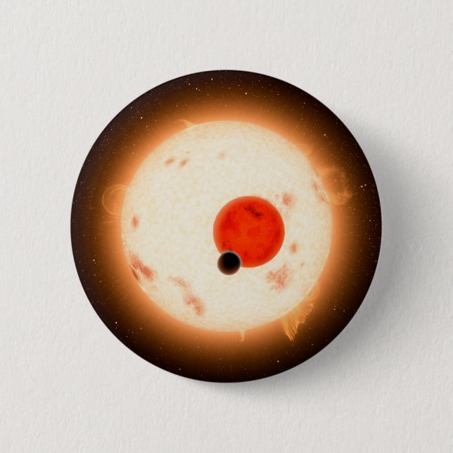 Badge Rond 5 Cm Le système Kepler-16. (Devant)