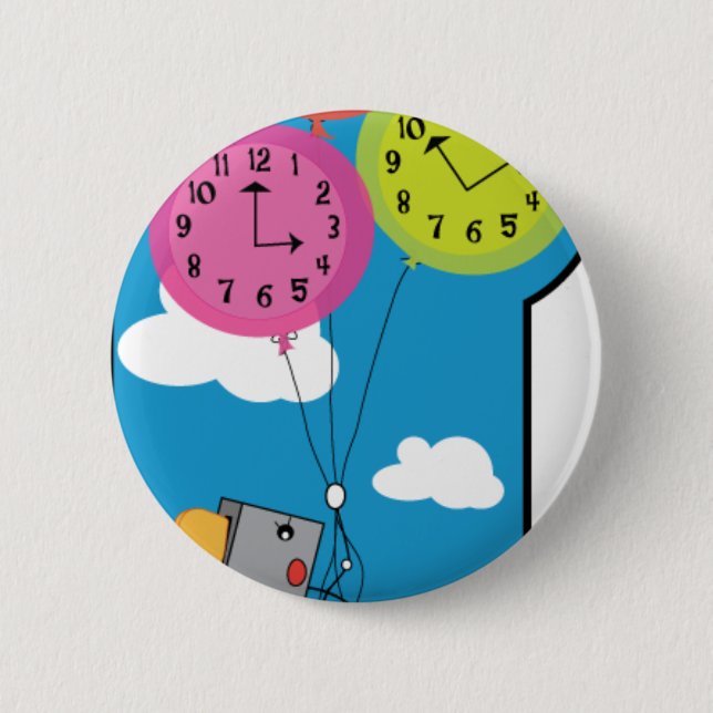 Badge Rond 5 Cm Le temps de grille-pain vole (Devant)