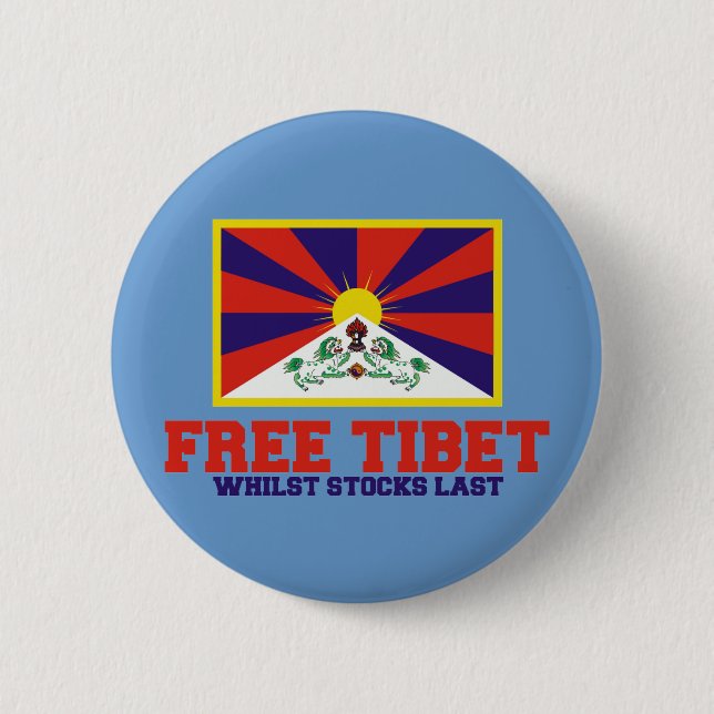 Badge Rond 5 Cm Le Thibet libre charrient (Devant)
