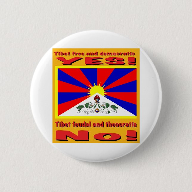 Badge Rond 5 Cm Le Thibet libre et démocratique (Devant)
